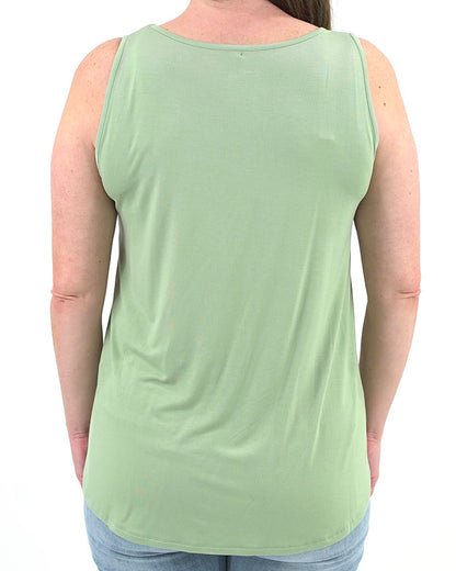 Perfect Pocket V-Neck Tank in Basil - FINAL SALE