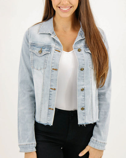 As-Is Soft Wash Denim Jacket in Light-Wash - FINAL SALE