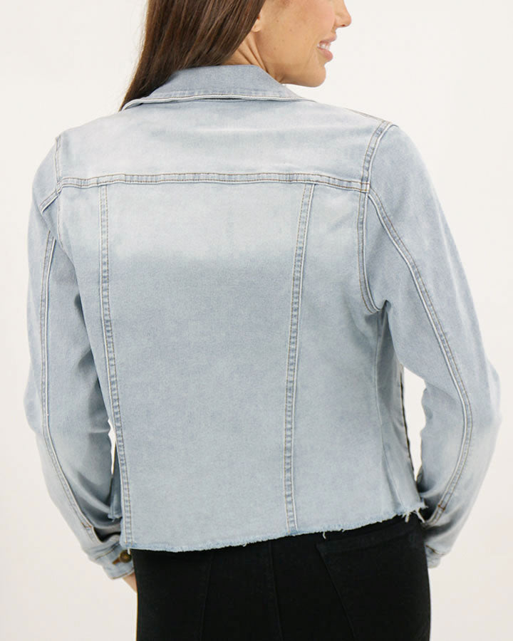 As-Is Soft Wash Denim Jacket in Light-Wash - FINAL SALE