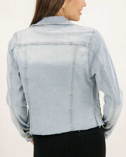 As-Is Soft Wash Denim Jacket in Light-Wash - FINAL SALE