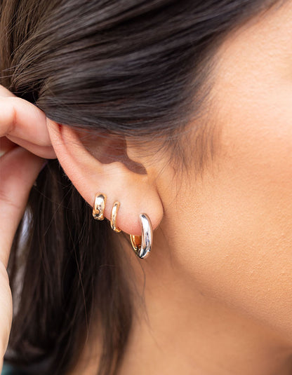 Reversible Huggie Earrings