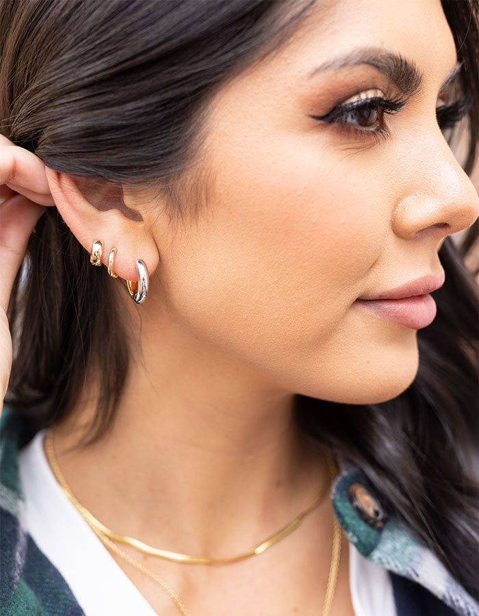 Reversible Huggie Earrings