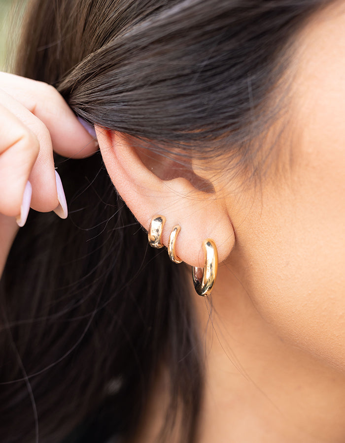 Reversible Huggie Earrings