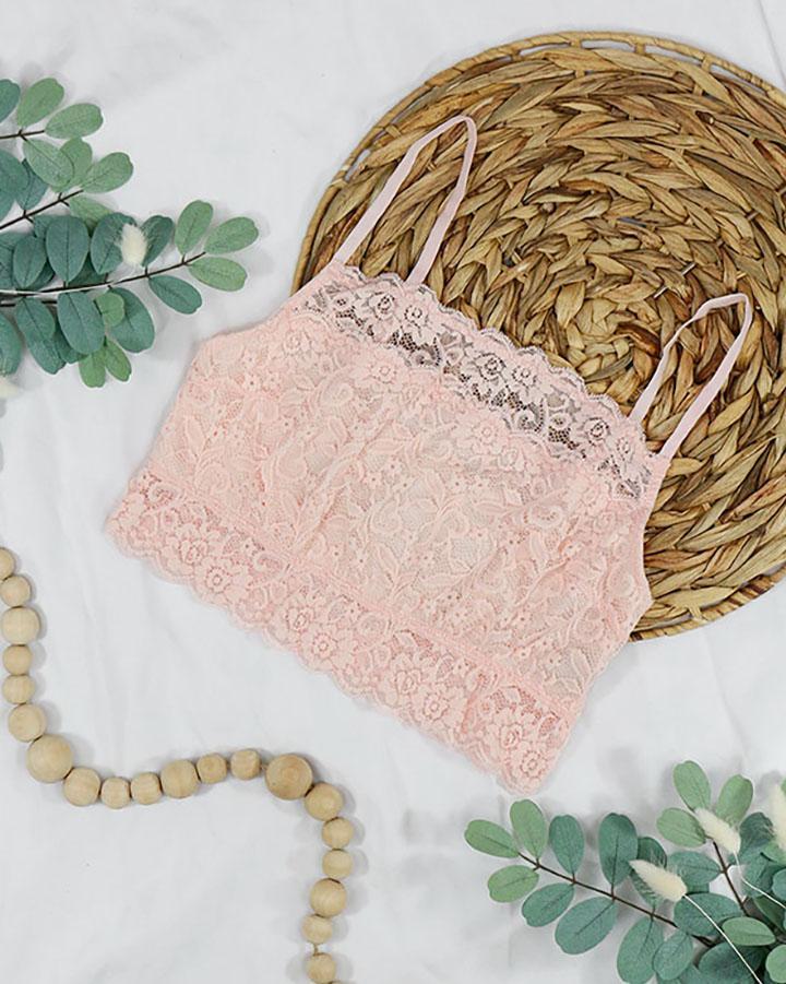 Scallop Lace Bralette in Blush