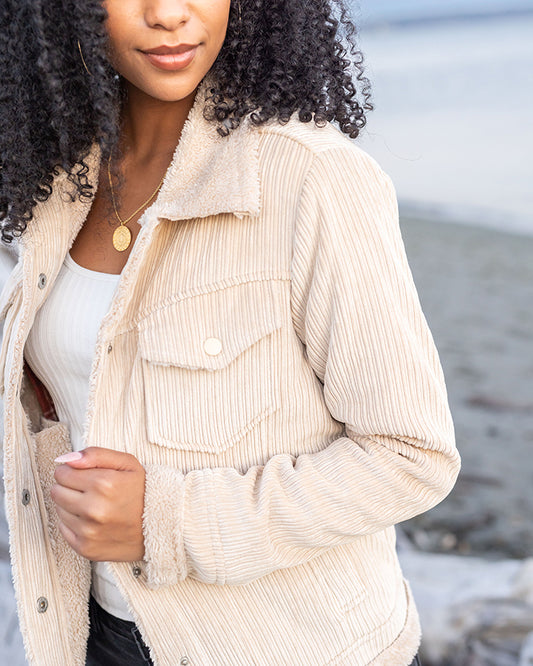 Sherpa Corded Jacket in Cashew