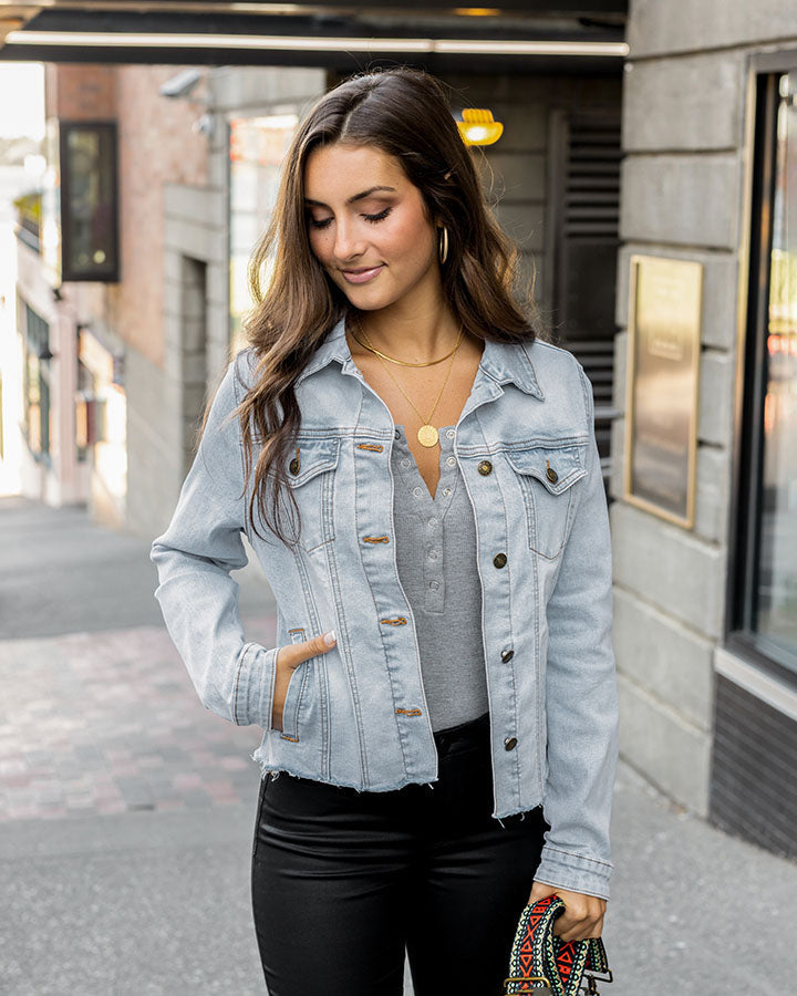 As-Is Soft Wash Denim Jacket in Light-Wash - FINAL SALE