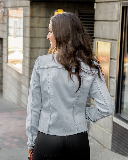 As-Is Soft Wash Denim Jacket in Light-Wash - FINAL SALE