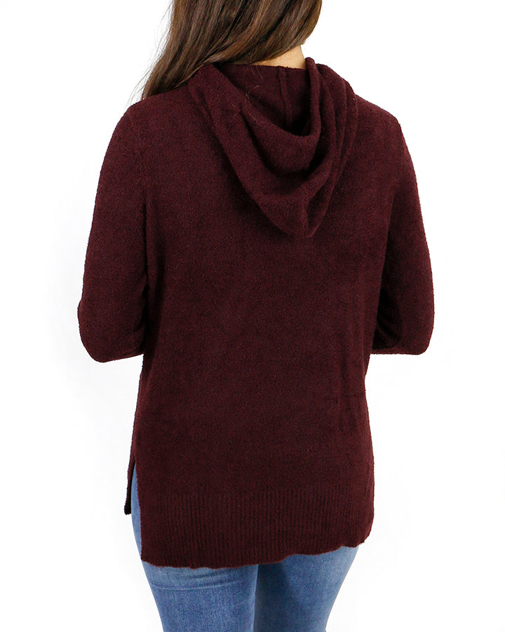 Bambü Hooded Cowl Pullover in Black