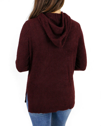 Bambü Hooded Cowl Pullover in Black