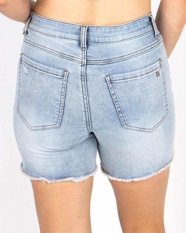 Distressed Super Stretch Shorts in Light Aged-Wash - FINAL SALE