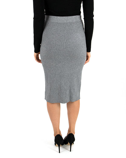 Heather Grey Rib Sweater Skirt