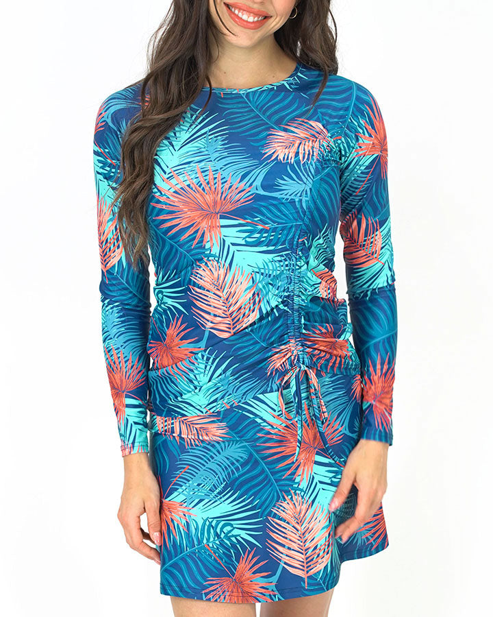 Swim Cover-Up Top in Palm Print - FINAL SALE