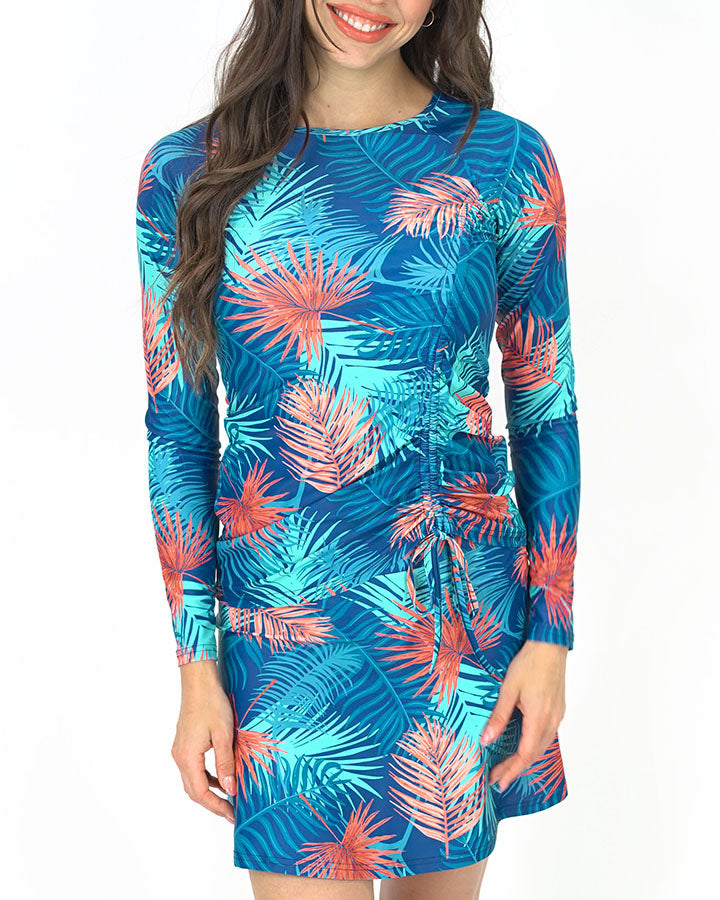 Swim Cover-Up Skirt in Palm Print - FINAL SALE