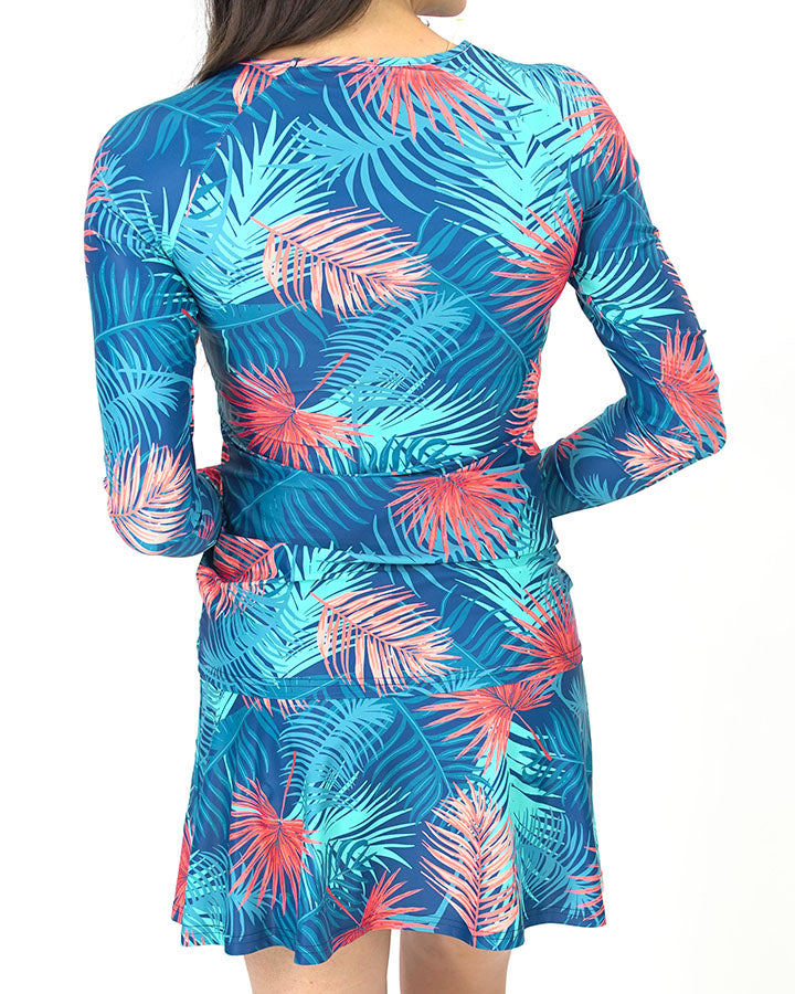 Swim Cover-Up Top in Palm Print - FINAL SALE