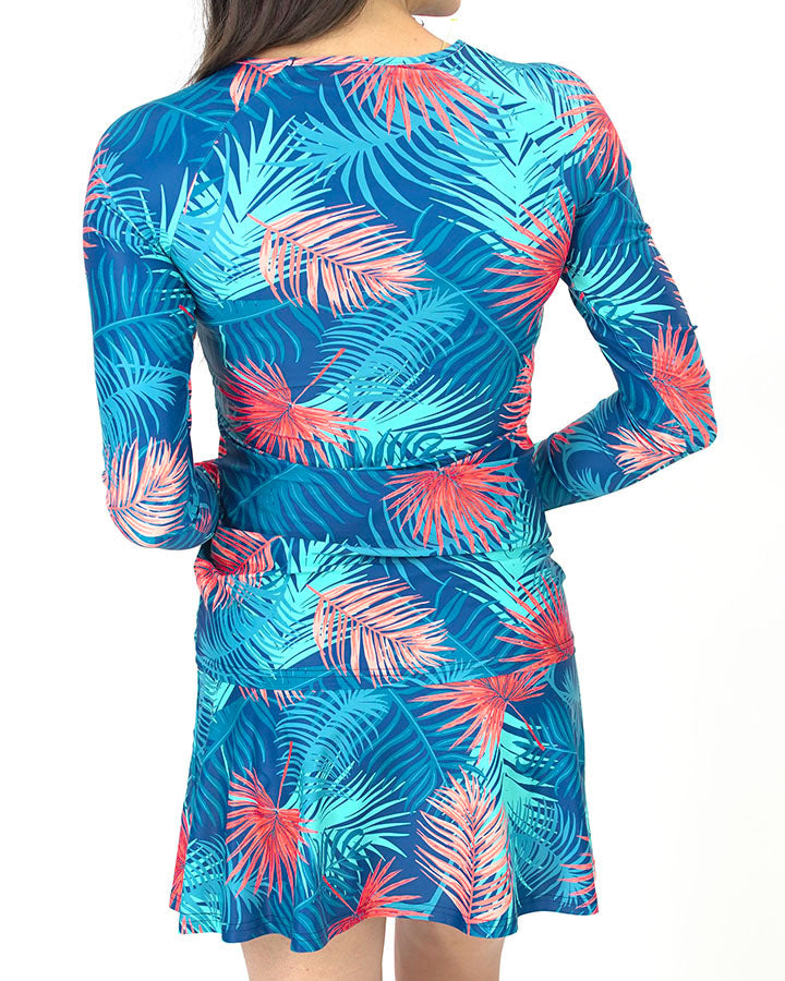 Swim Cover-Up Skirt in Palm Print - FINAL SALE