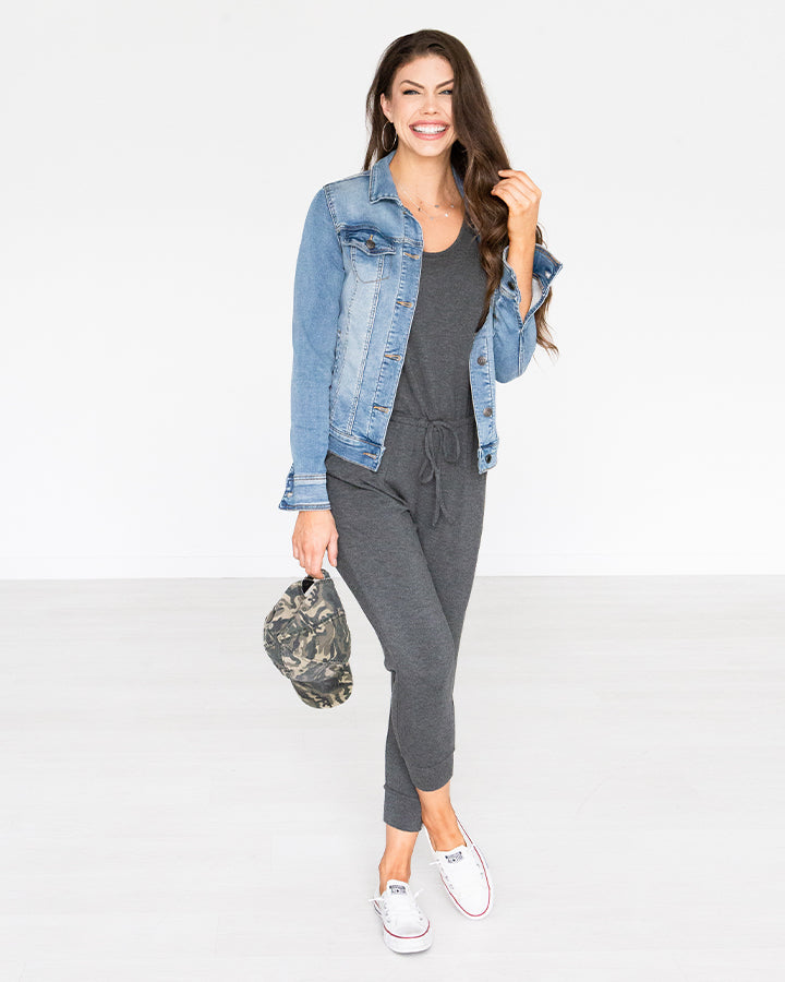 Tank Top Jumpsuit in Charcoal - FINAL SALE