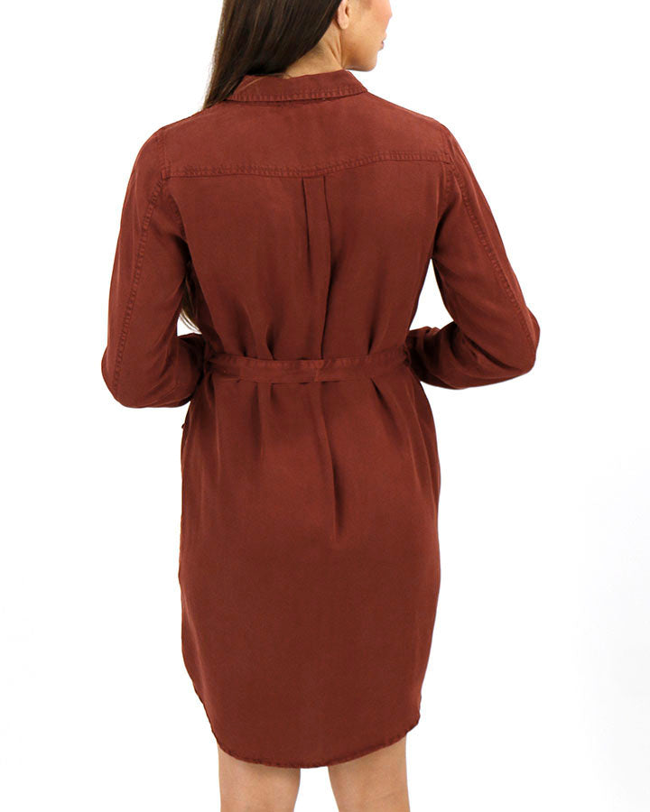 Tencel™ Lyocell Utility Dress in Auburn