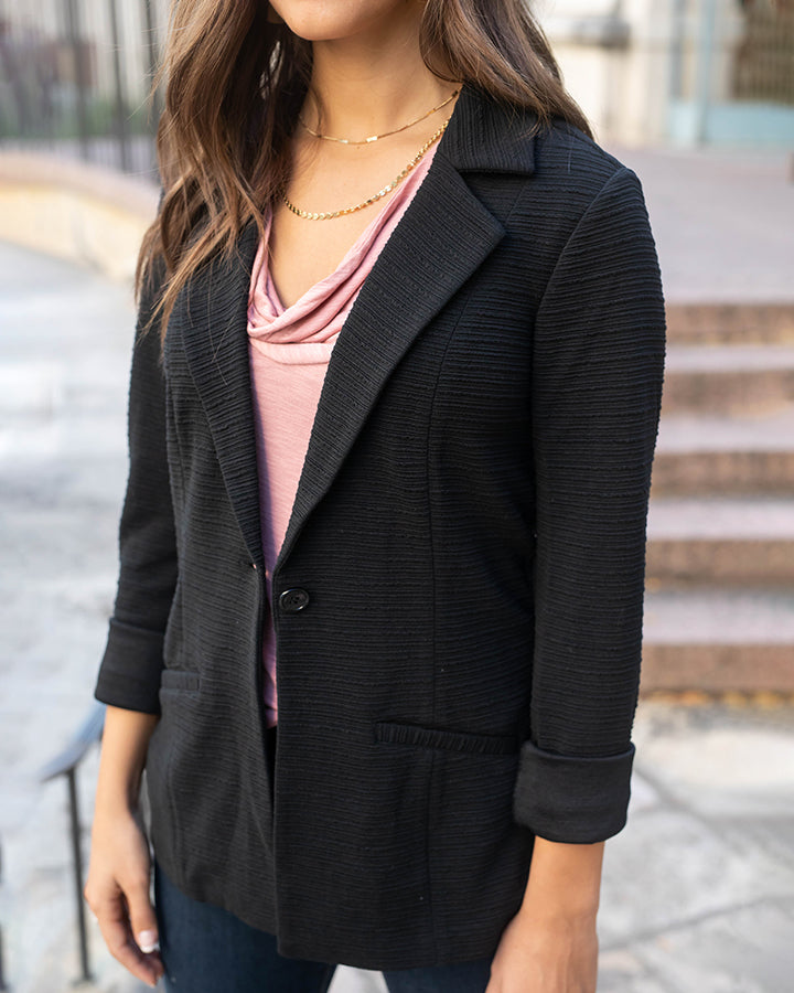 Textured Blazer in Black - FINAL SALE