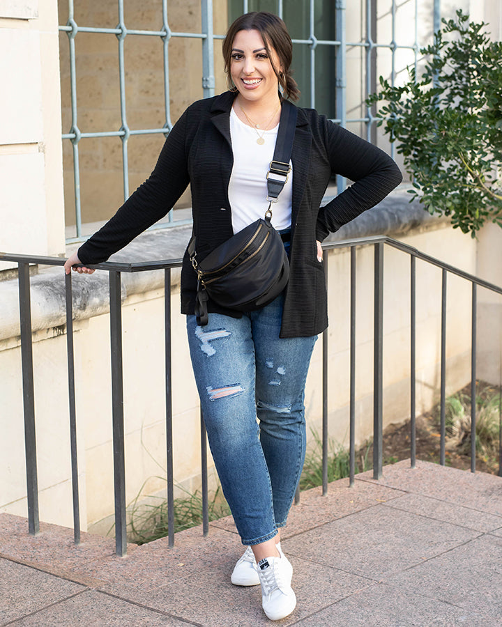Textured Blazer in Black - FINAL SALE