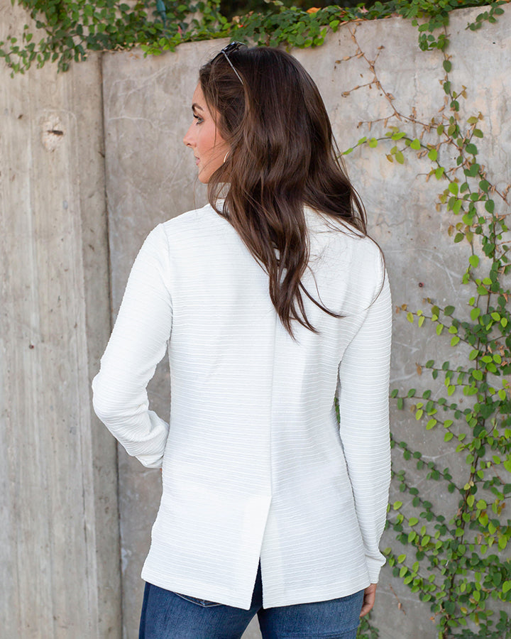 Textured Blazer in Ivory - FINAL SALE