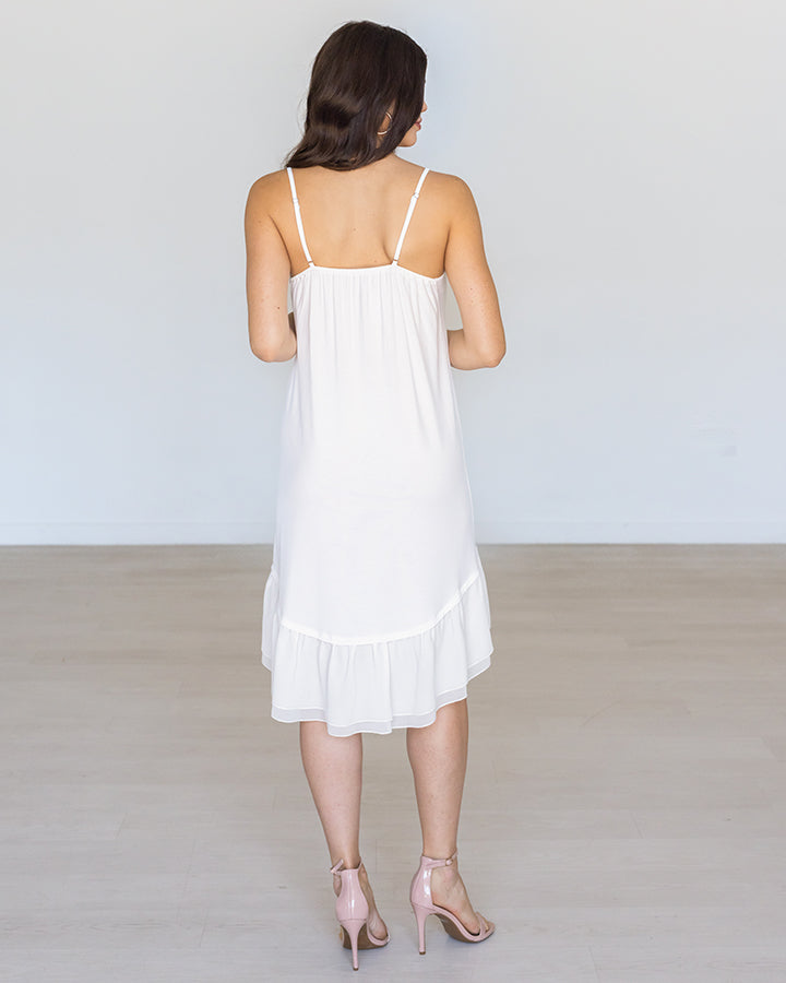 Two Tiered Chiffon Dress Extender in Ivory - FINAL SALE