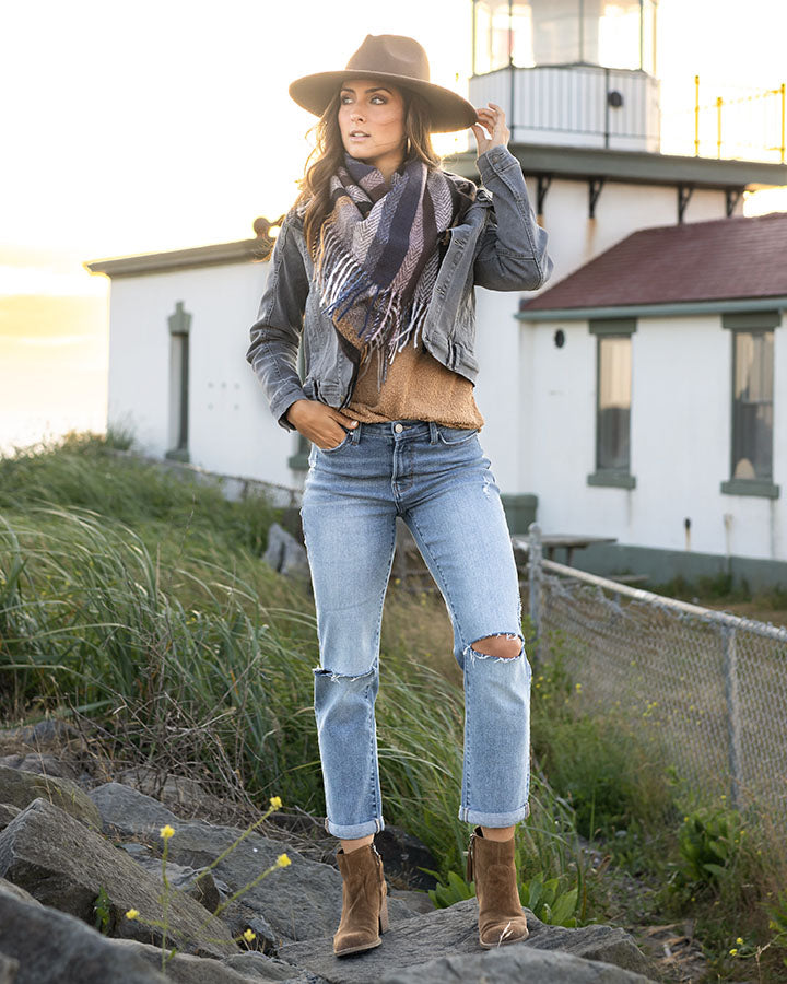 Vintage Denim Jacket in Washed Black