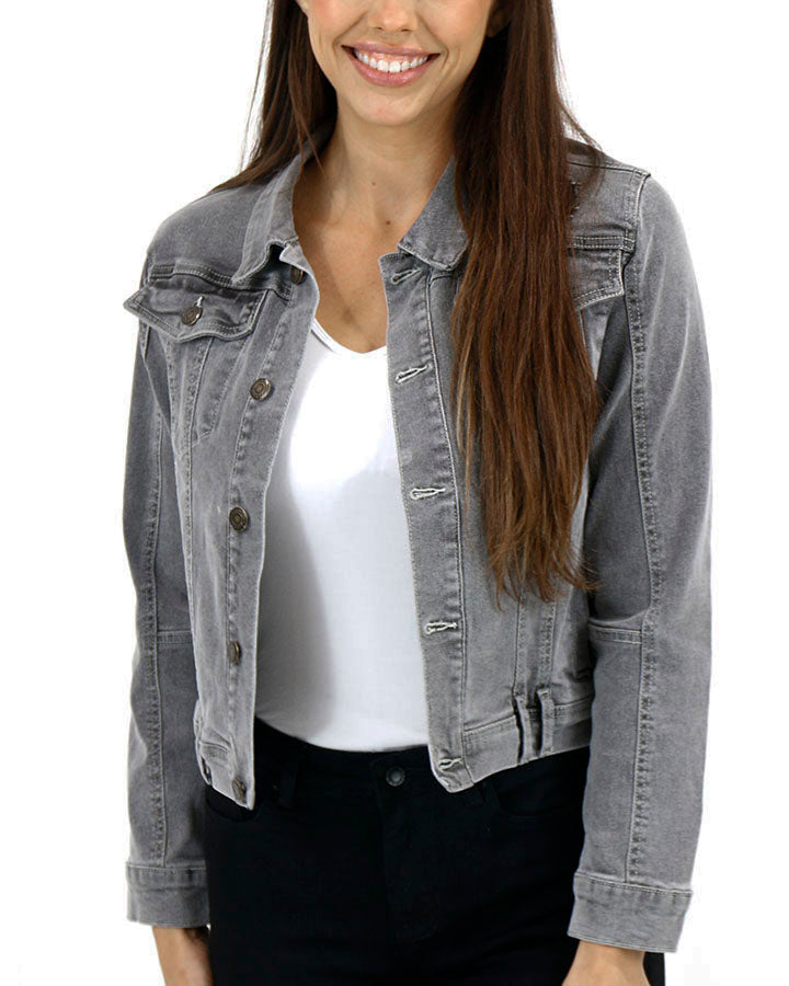 Vintage Denim Jacket in Washed Black