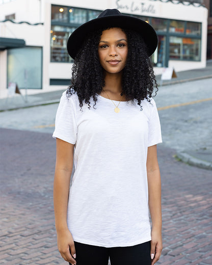 Washed & Worn Tunic Tee in Ivory - FINAL SALE
