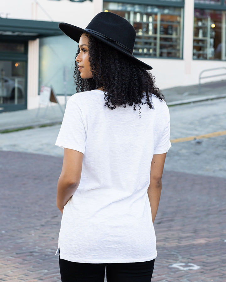 Washed & Worn Tunic Tee in Ivory - FINAL SALE