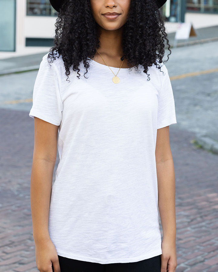 Washed & Worn Tunic Tee in Ivory - FINAL SALE